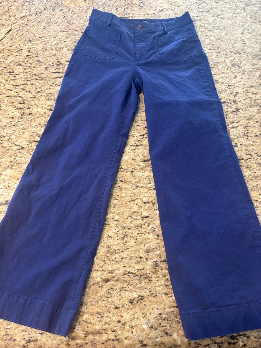 J. Crew Wide Leg Blue Cotton Pants
